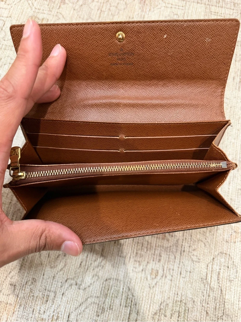 Louis Vuitton Monogram Continental Wallet - Dark Brown with Gold Snap - Picture 10 of 14